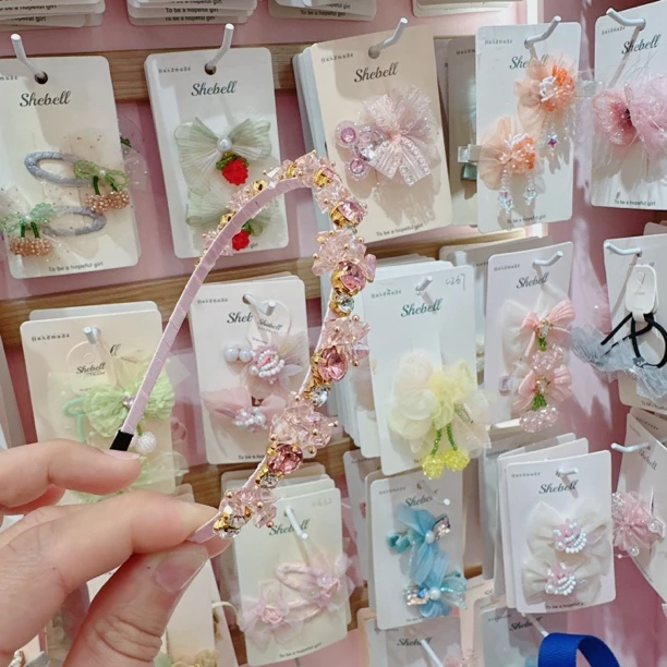 c0562-X粉色水晶发箍【满15包邮发货】可爱仙女儿童发饰