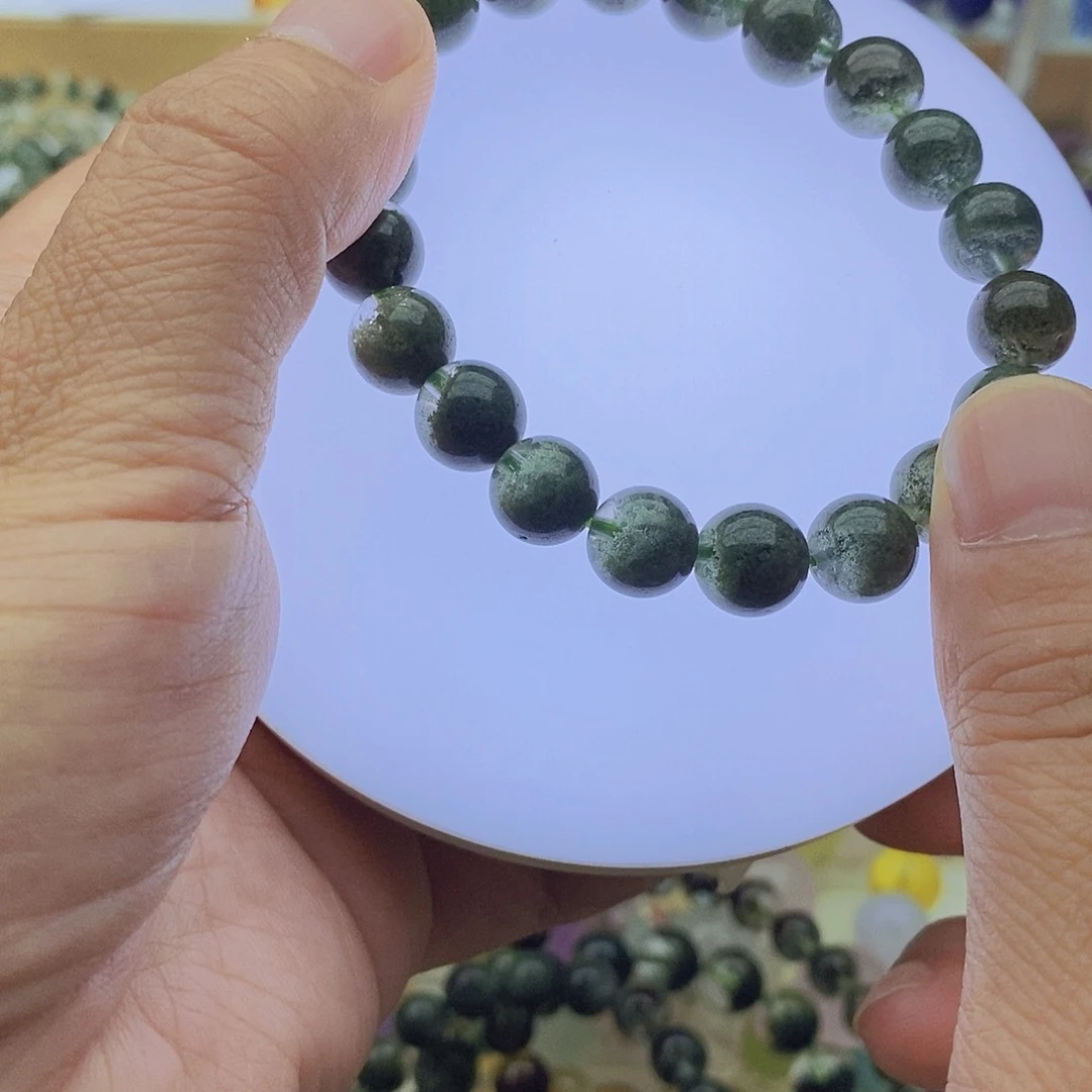 水晶手链未镶嵌绿幽灵聚宝盆手链