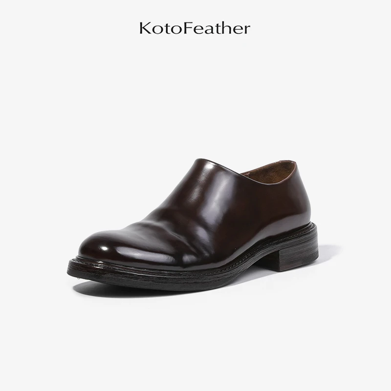 珡羽KotoFeather 德国防水马臀皮鞋英伦风侧拉链低帮休闲切尔西靴