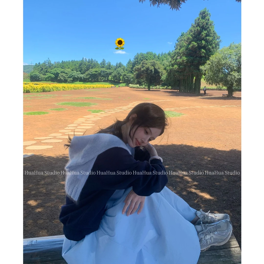 【花花】露思卫衣~韩版小众英文字母印花套头休闲卫衣