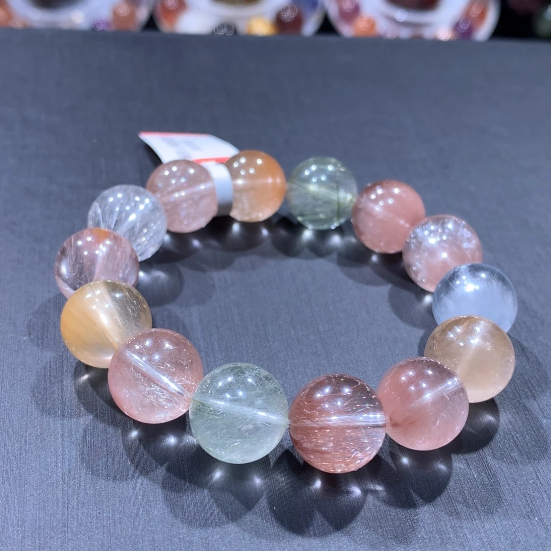 手链未镶嵌水晶彩兔毛13mm