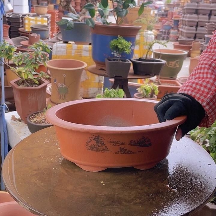 紫砂宜兴紫砂30红椭圆