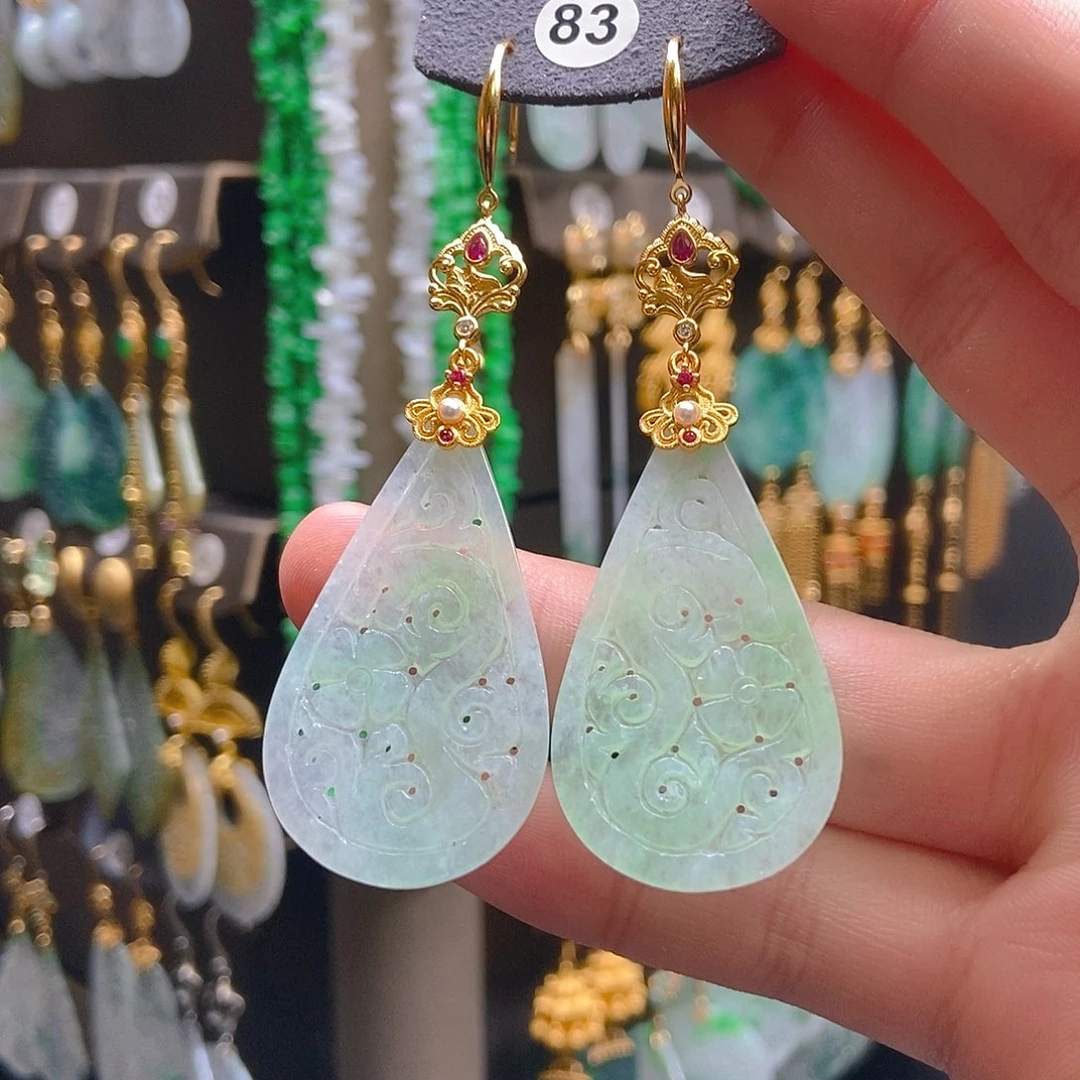 翡翠未镶嵌耳饰翡翠