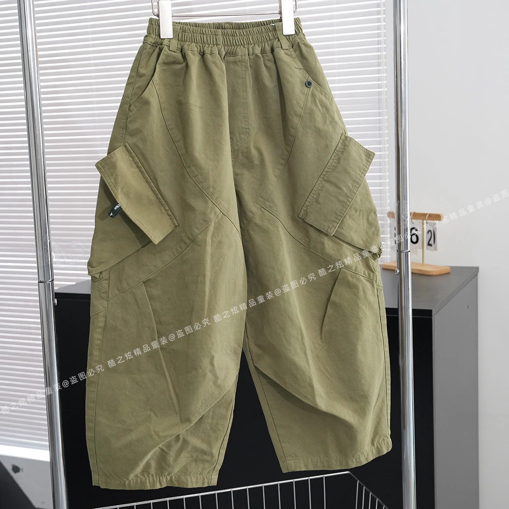 儿童早秋潮流韩版宽松百搭萝卜裤2025新款中大童洋气休闲阔腿裤子