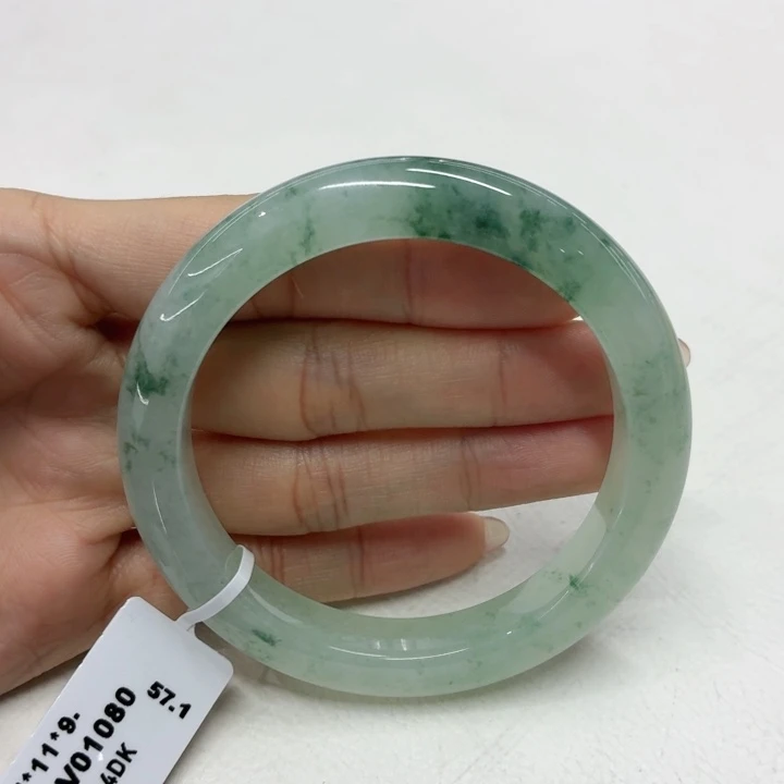 翡翠未镶嵌手镯56.4冰飘花