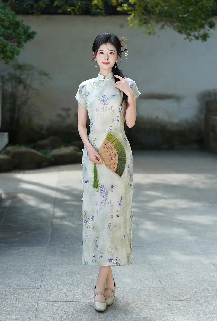 中式新款国风2025全开襟少女夏季复古旗袍年轻气质日常显瘦连衣裙