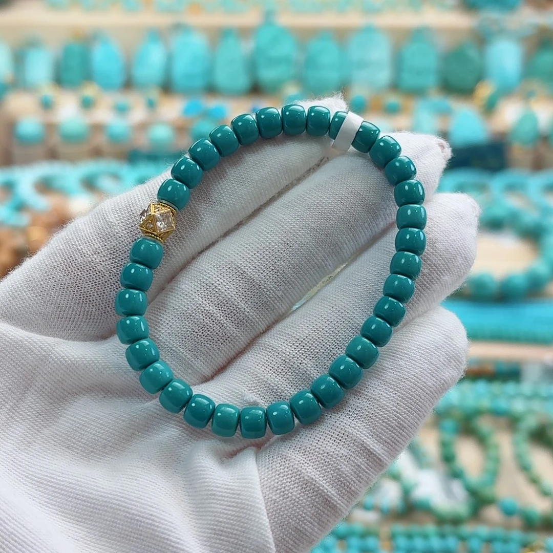 绿松石18K金镶嵌珠宝奇石泡油