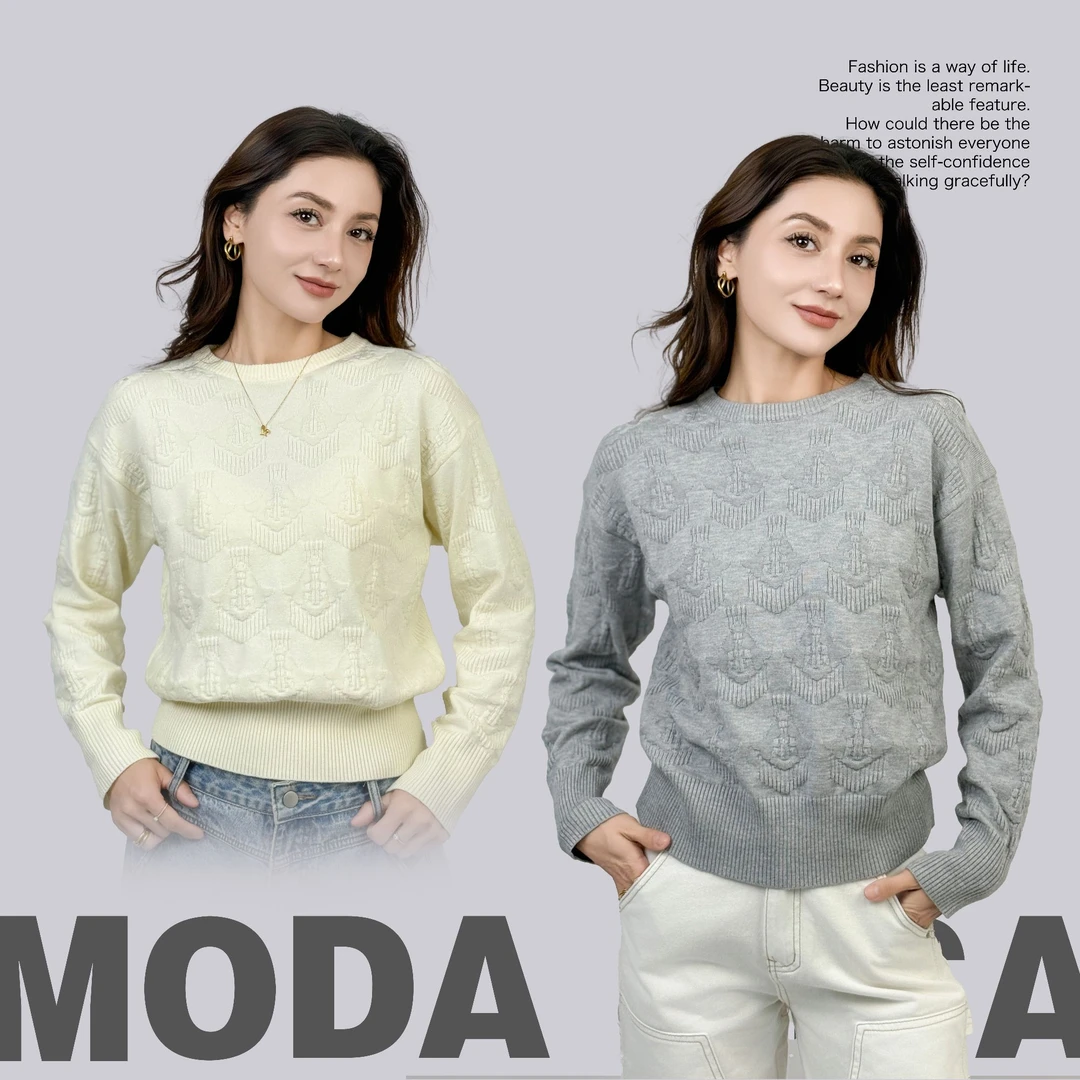 MODANISA民族风设计师针织毛衣潮牌女装时尚百搭秋冬（mdn-213）