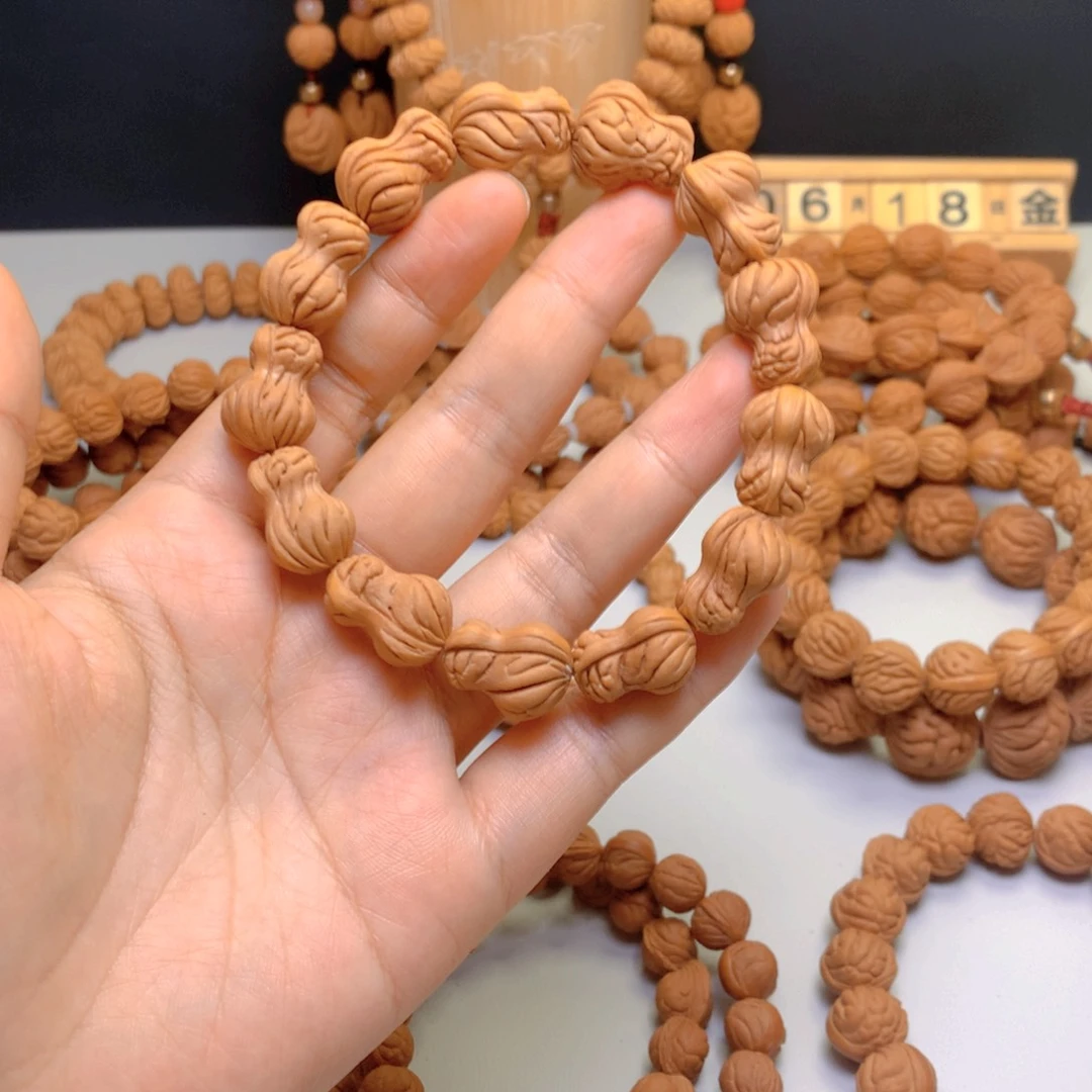 桃核手串后**人葫芦手串