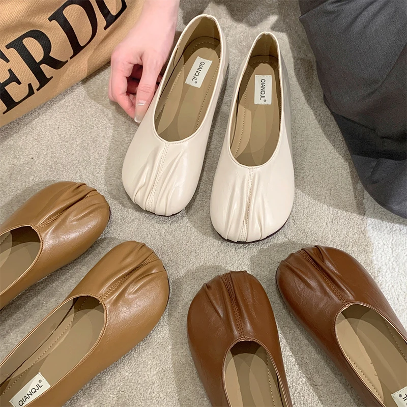 奶奶鞋女平底新款韩版百搭孕妇鞋防滑软底单鞋高跟鞋四季豆豆鞋潮