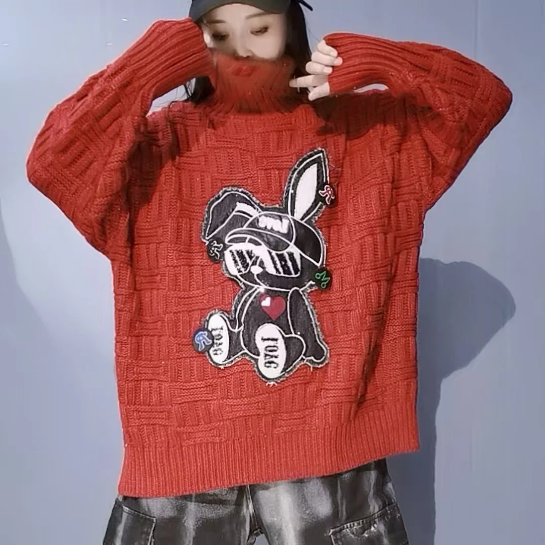 潮牌休闲宽松百搭洋气时尚毛衣