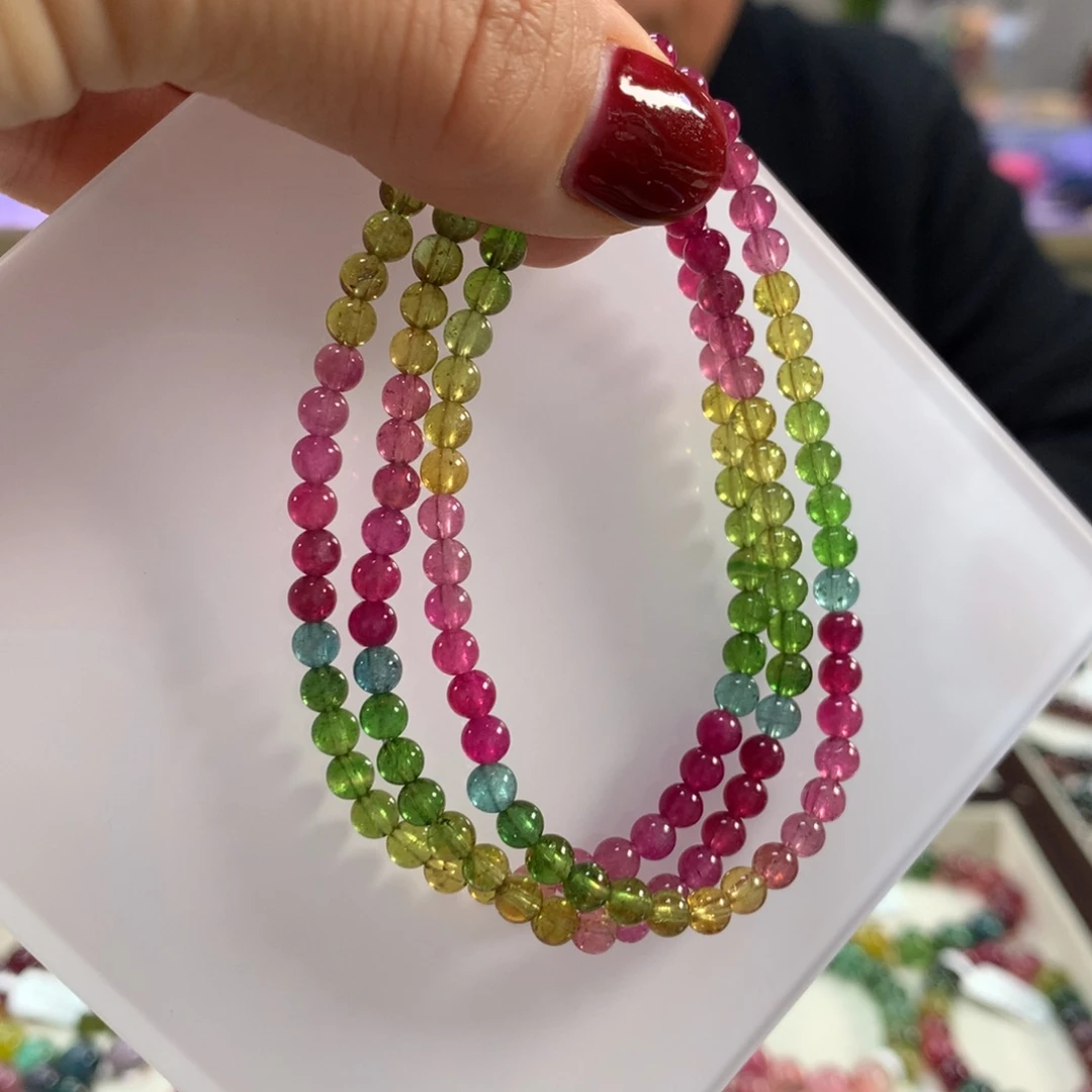 碧玺未镶嵌手链4.3左右