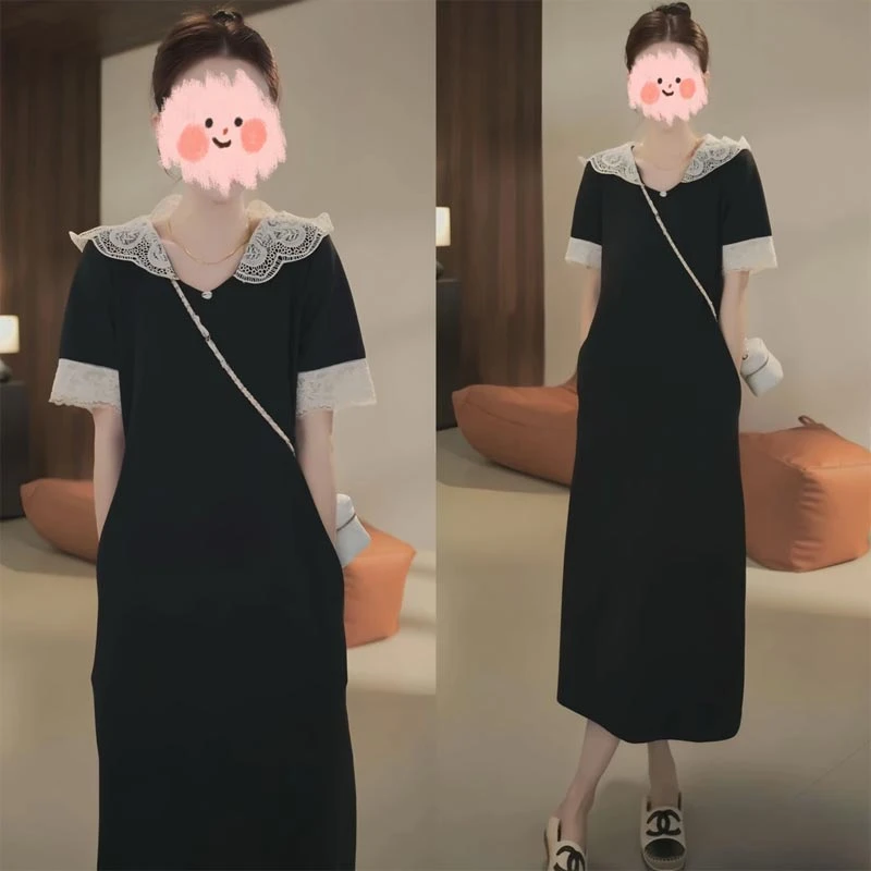 2025夏季欧货蕾丝拼接连帽连衣裙女休闲风显瘦个性百搭高级感裙子