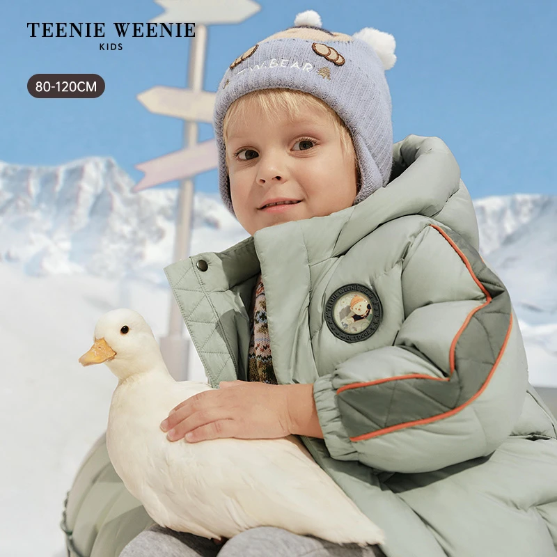TeenieWeenieBaby小熊童装25年冬中长蓬松保暖羽绒服T0JD254T02K