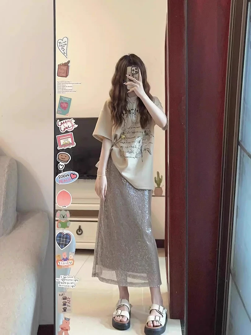 夏装多巴胺搭配一整套茶系穿搭小个子显高显瘦上衣裙子时尚套装女