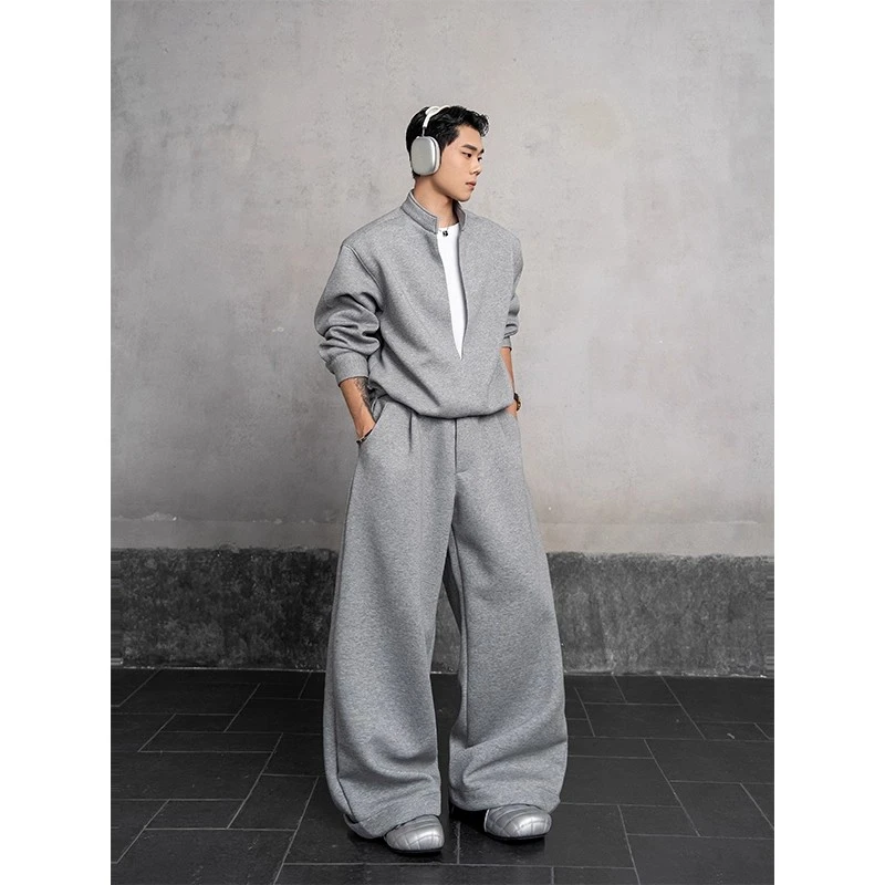 300斤超大码休闲假两件卫衣宽松阔腿卫裤两件套男女秋季运动套装2