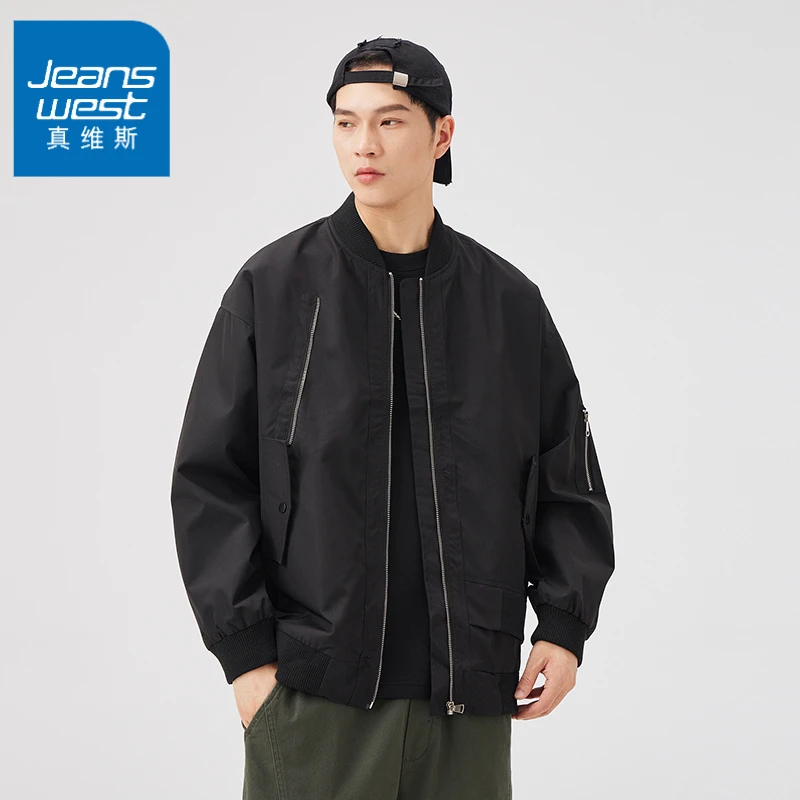 真维斯2024秋季新款百搭舒适设计感休闲潮牌男女同款上衣夹克外套