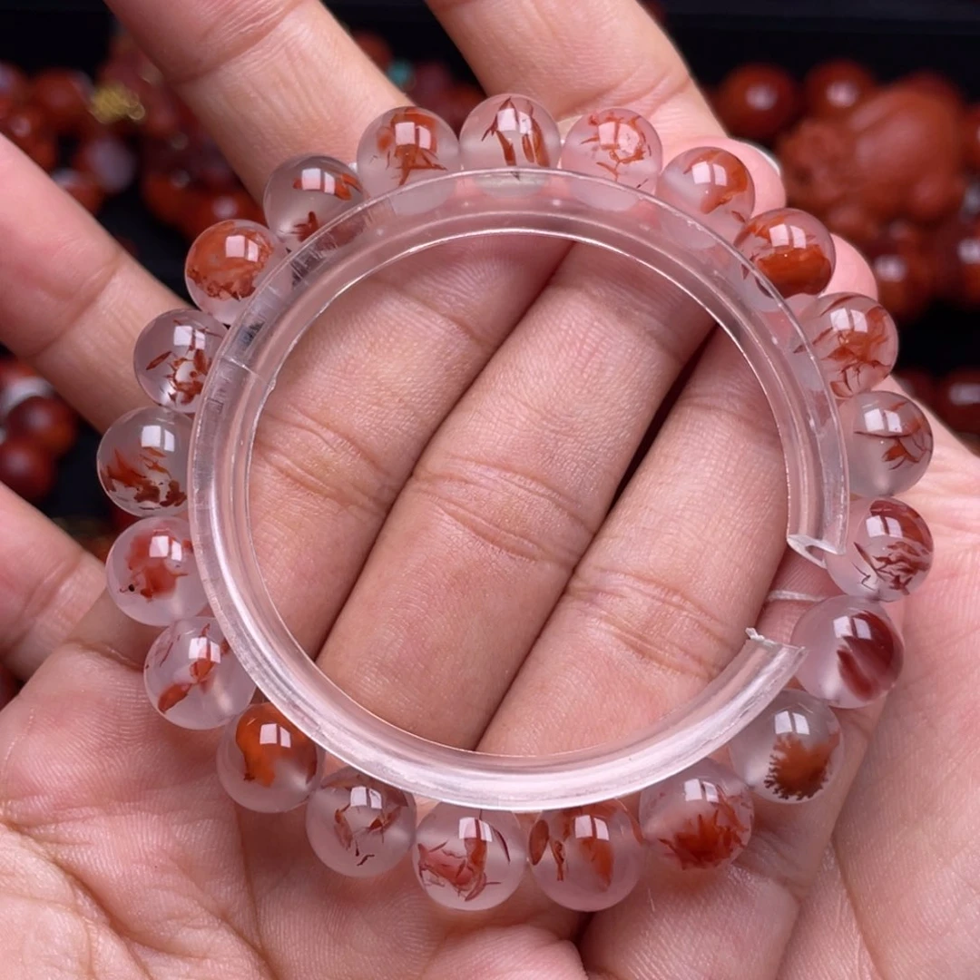 南红玛瑙未镶嵌珠宝奇石单圈9.5mm