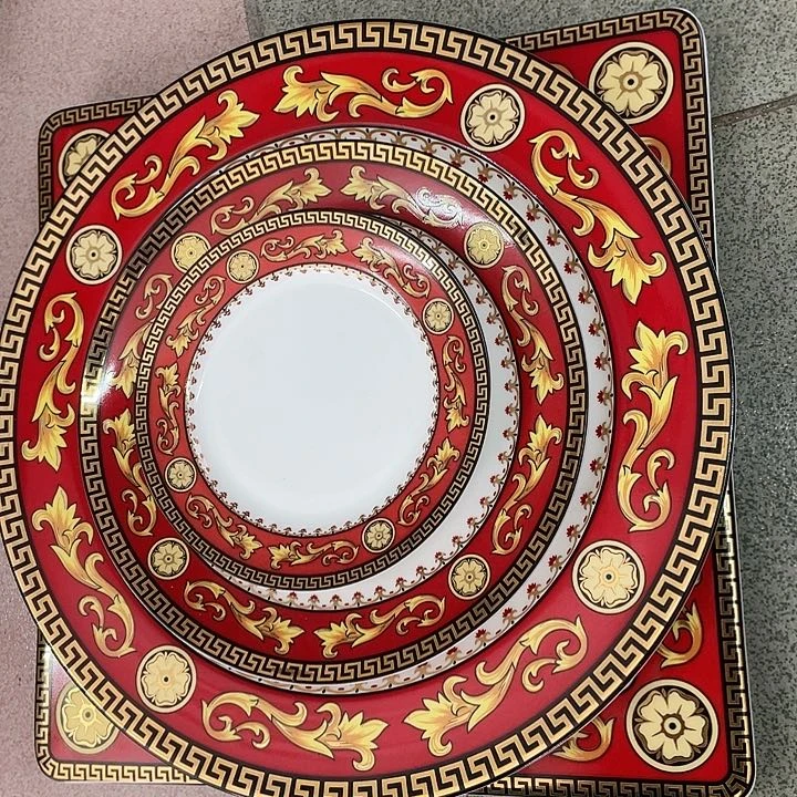 新骨瓷骨瓷五件套红底金花不退换