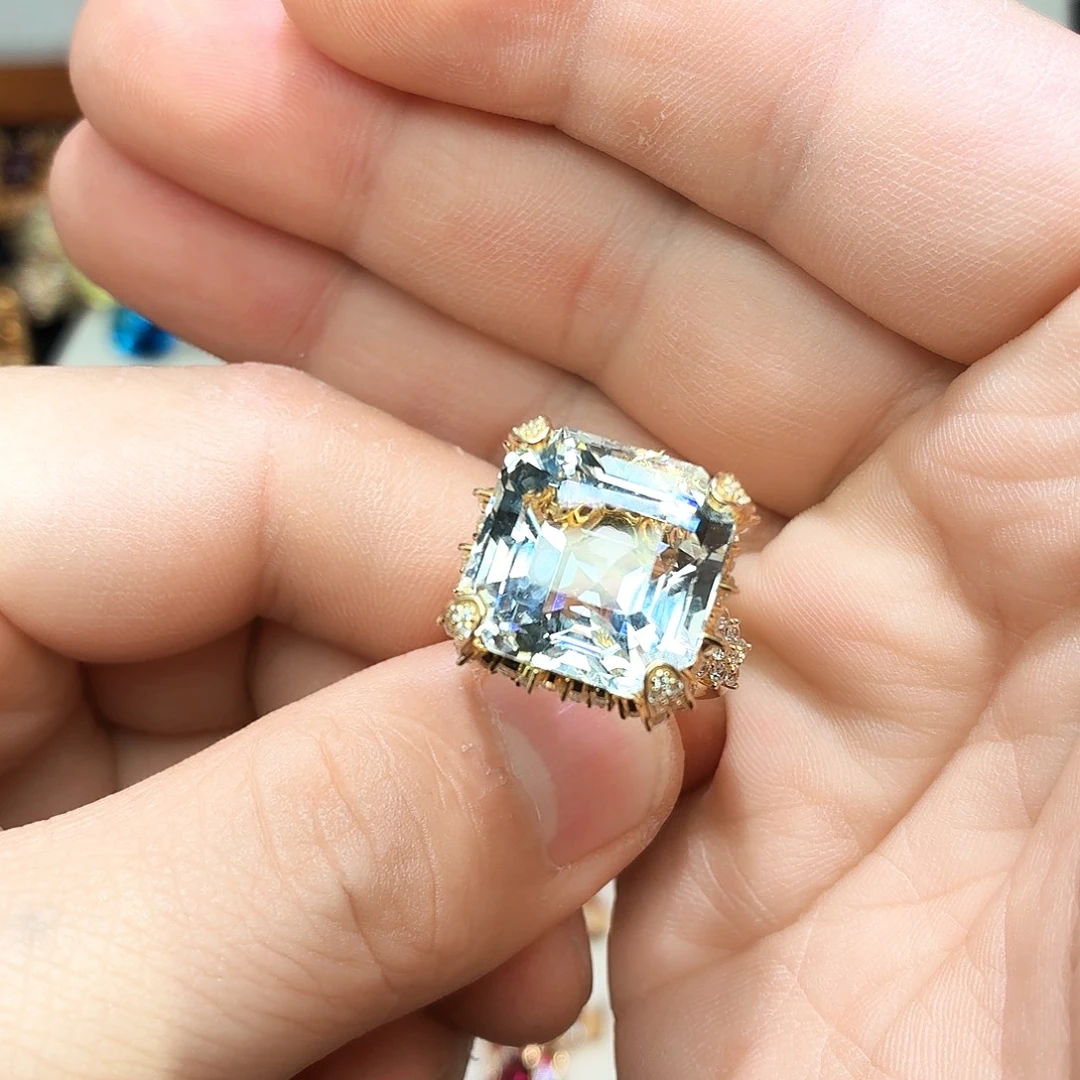 戒指银S925镶嵌托帕石