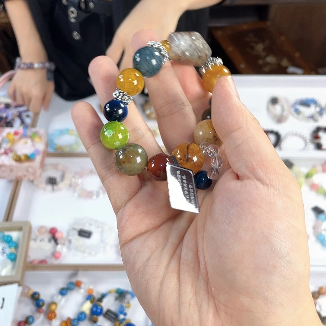 水晶手链银S925镀金镶嵌