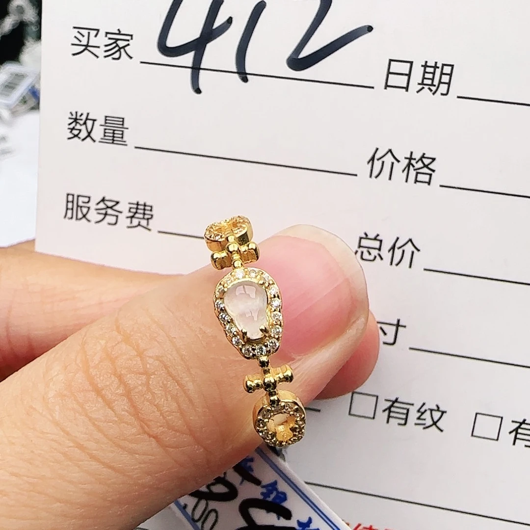 银S925镶嵌戒指翡翠戒指