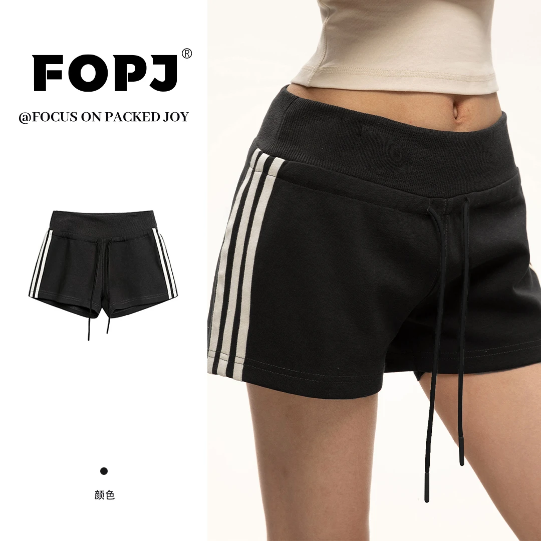 FOPJ美式复古三杠运动休闲短裤女夏季新款设计感时尚百搭辣妹热裤