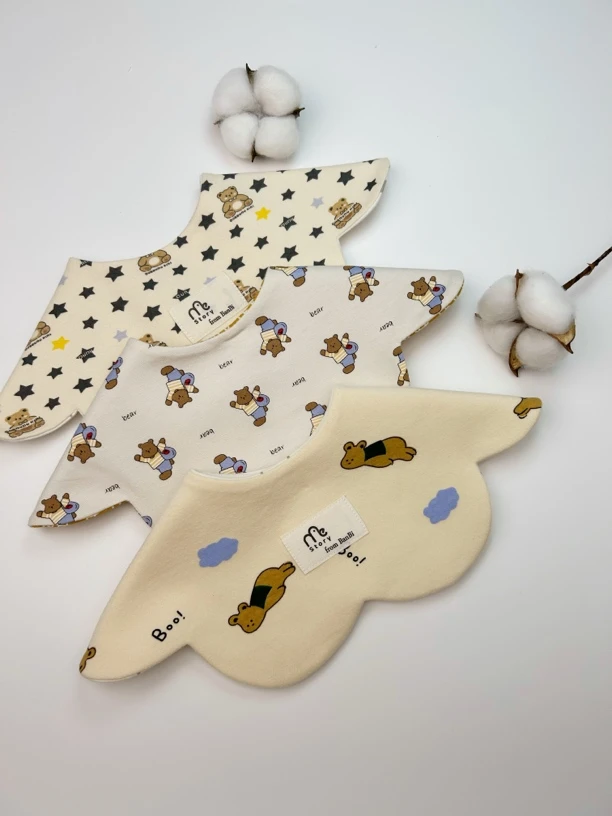 韩版新生儿棉质防水口水巾花瓣围嘴婴儿辅食围兜