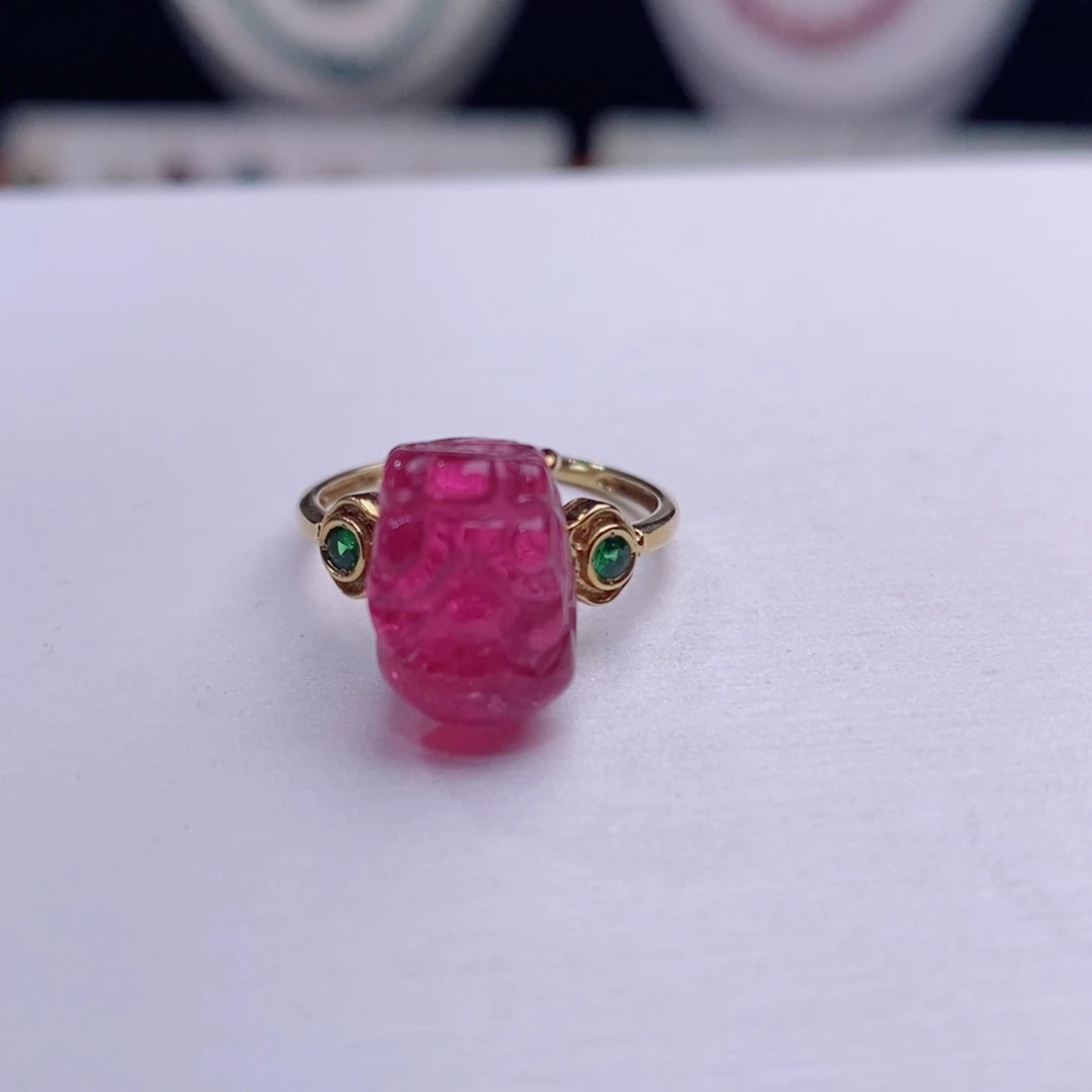 18K金镶嵌戒指碧玺碧玺A戒指