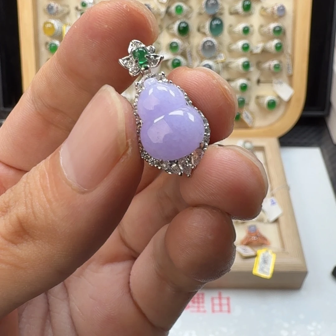 翡翠银S925镶嵌戒指天然缅甸翡翠A货