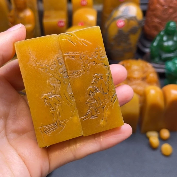 寿山石印石梦**朝题材：工艺品