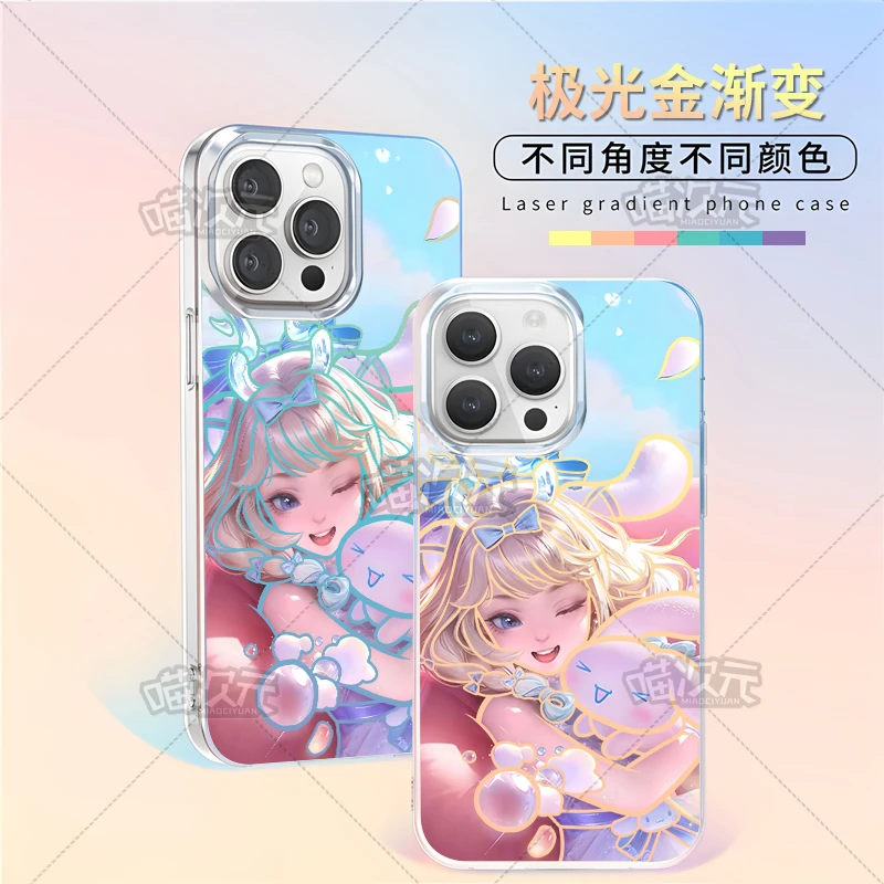 玉桂狗瑶适用苹果华为vivo一加iPhone小米二次元红米极光金手机壳