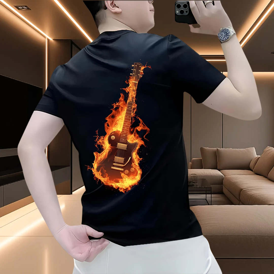 夏季潮牌男生上衣痞帅短袖T恤2025爆款休闲设计师男装高级感百搭