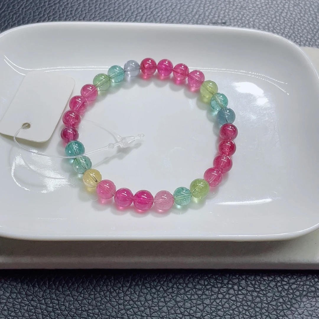 碧玺手链未镶嵌6.8mm左右