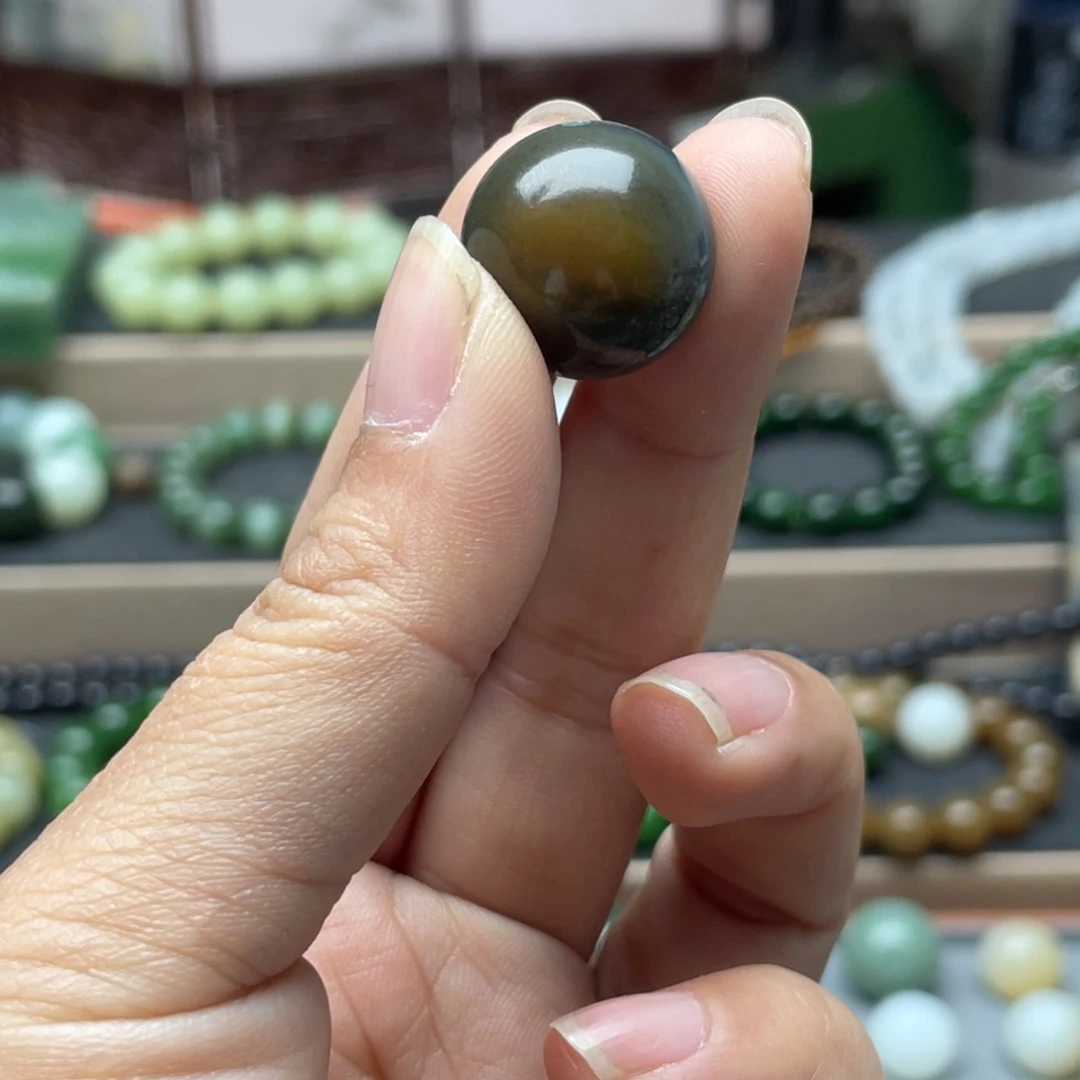 和田玉单珠18未镶嵌