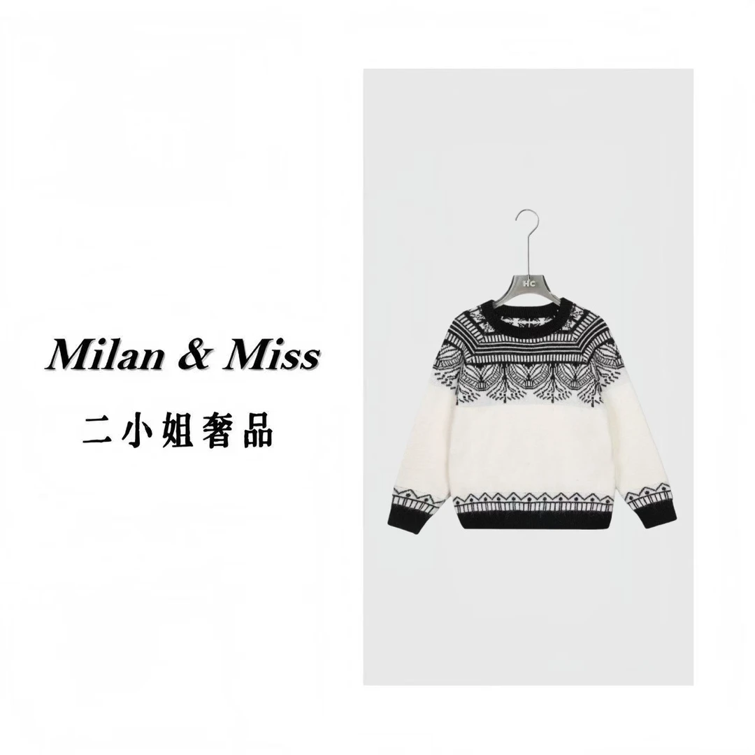 复古北欧风丨秋冬设计师款加厚澳毛针织衫上衣女9816