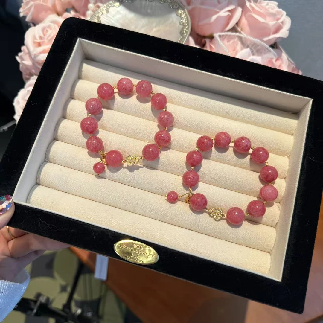 S925银石英质玉蔷薇辉手串手链 多样性发其一ZW959