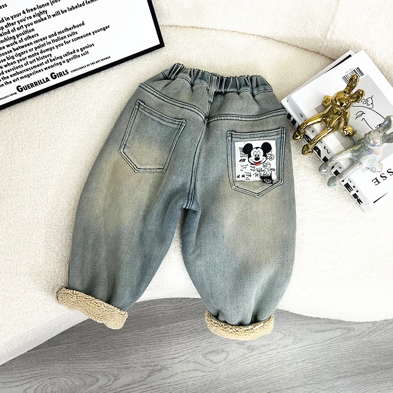 男童加绒牛仔裤子儿童韩版冬装中小童炸街宝宝冬季加厚休闲长裤潮