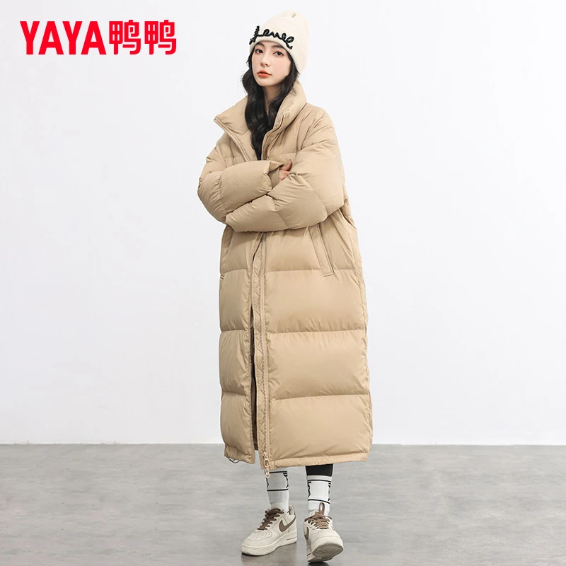 YAYA/鸭鸭加厚款女长款过膝冬季新款长款保暖外套女YE3B601621E