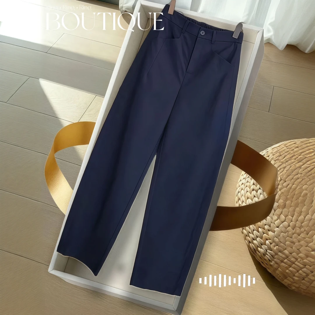 窄版阔腿弯刀裤女2025年春秋款大码胖MM直筒宽松显瘦休闲弯刀裤子