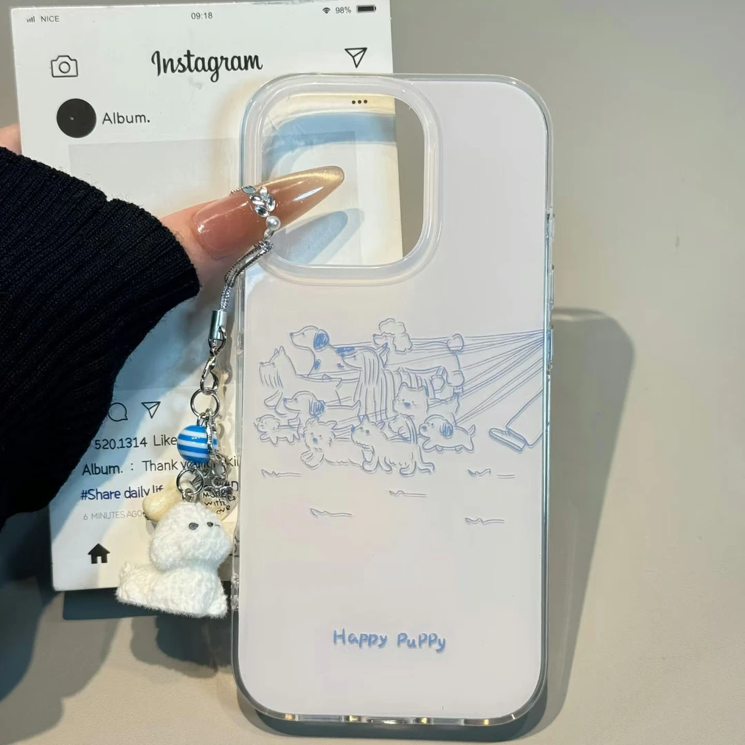 壳望雪橇小狗适用苹果华为vivo小米oppo女iphone15/16/14手机壳