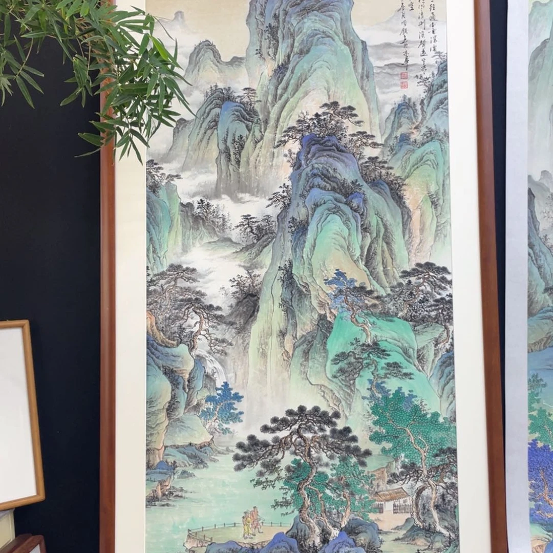 国画m****g手绘国画仿古山水四尺，带框包邮
