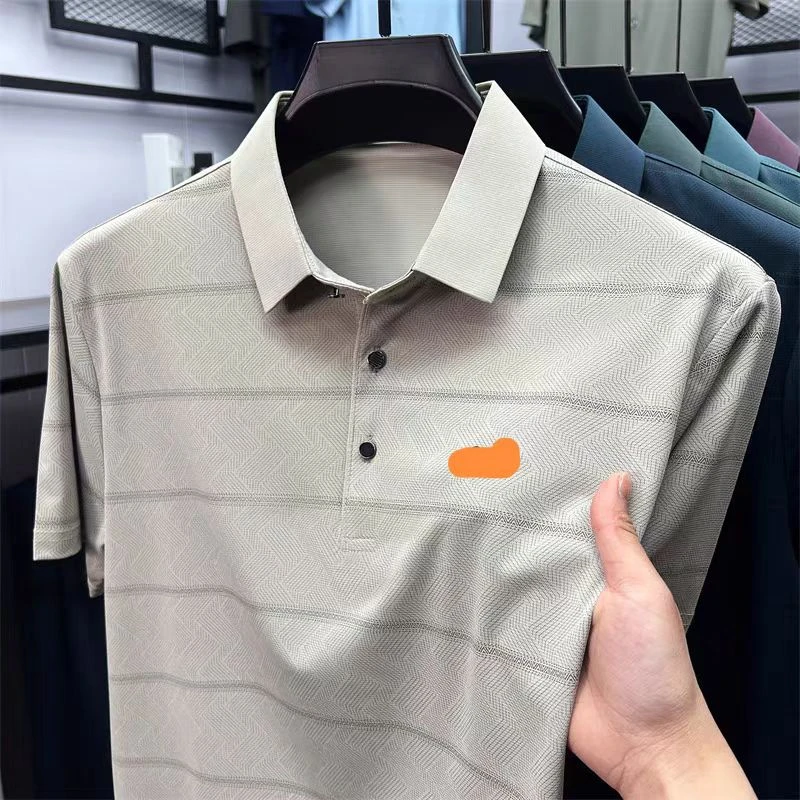 纯棉短袖T恤中老年男士高端polo衫