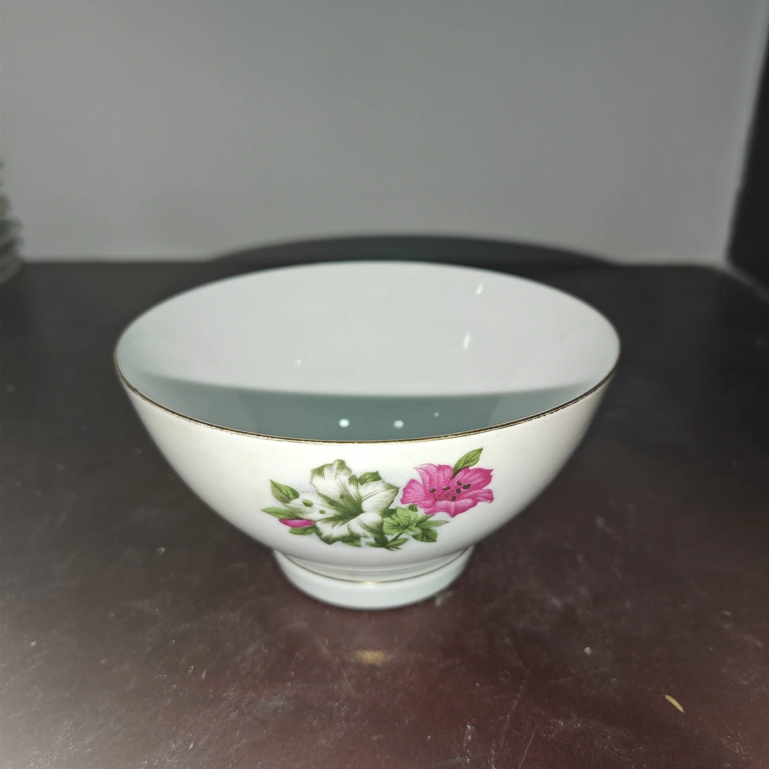 釉下五牵牛花饭碗