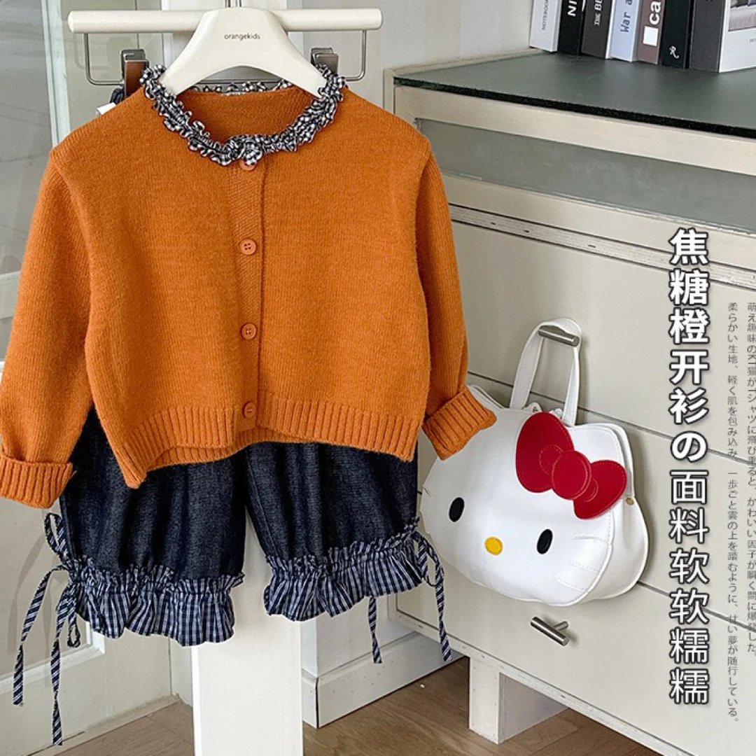 拉萨发货 女童毛衣针织衫2025新款秋装儿童上衣秋开衫外套小香风
