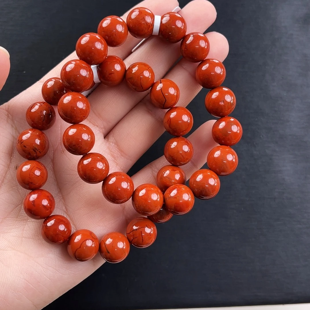 南红玛瑙未镶嵌手链瓦西柿子红火焰满肉11（多样式发其一）