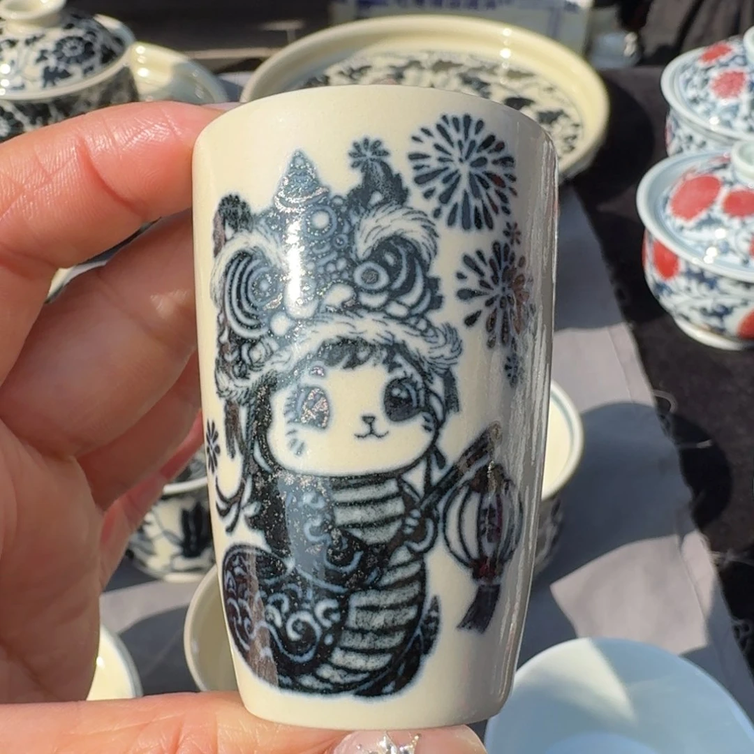 景德镇陶瓷手绘2号釉闻香杯