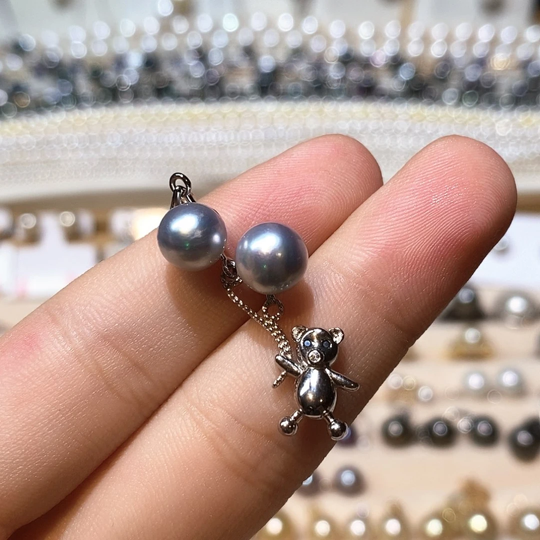 喜***囍海水珍珠银S925镶嵌颈饰