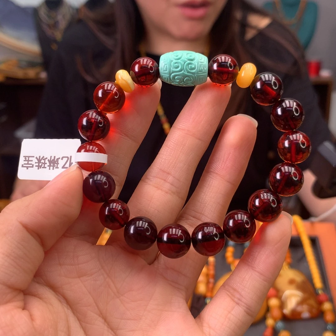 手串琥珀未镶嵌微瑕
