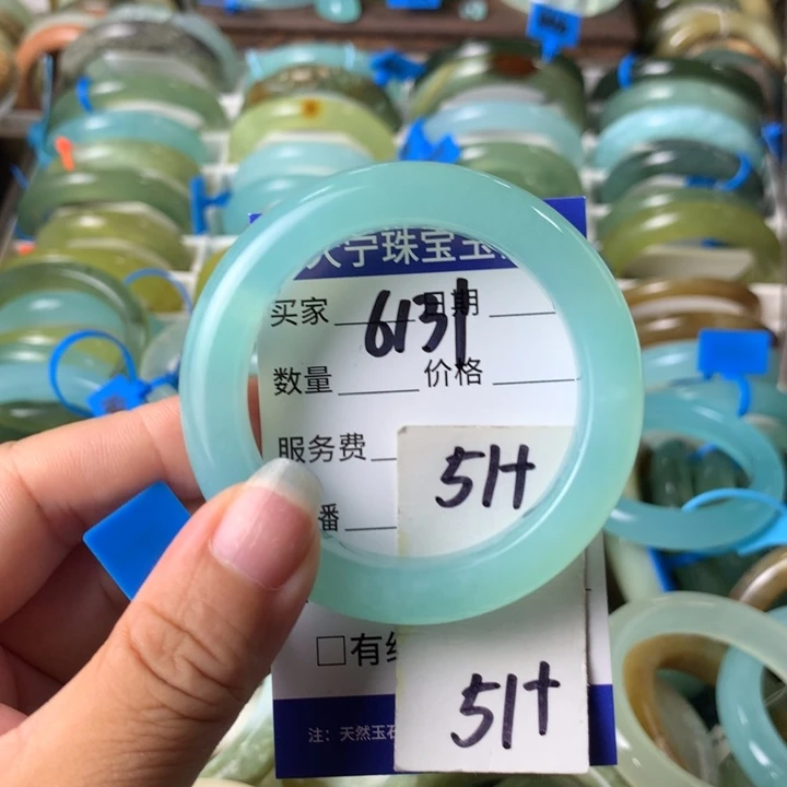 未镶嵌蛇纹石玉手镯6131